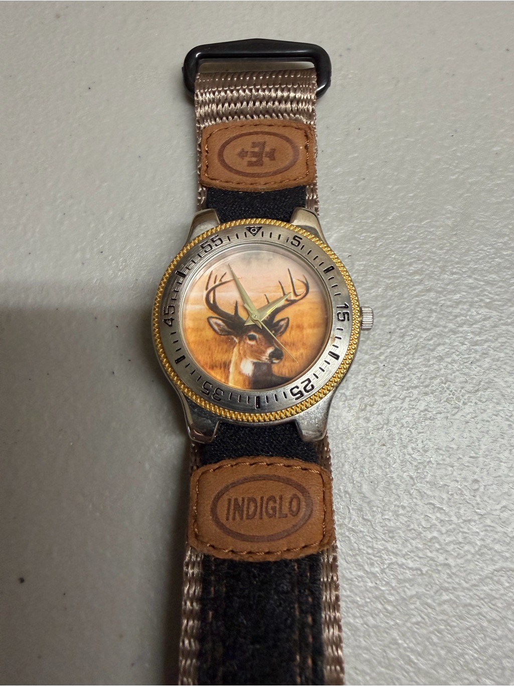 Indigo Men's Brown And Black Deer Dial Field Watch